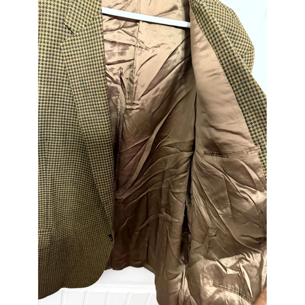 Joseph Abboud Blazer Mens 50L Houndstooth Brown Wool Blend Nordstrom EUC